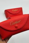 Cartier Kırmızı Deri Gözlük Kılıf GK131