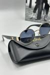 Celine Gold - Siyah Metal Kasa Unisex Güneş Gözlüğü  G1985-VLL