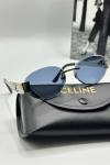 Celine Gümüş - Mavi Cam Metal Kasa Unisex Güneş Gözlüğü  G1986-VLL