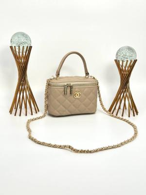 Chanel Vanity Case With Miror Bej Kadın Çanta VLT320
