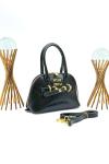 Miu Miu AVENTURE NAPPA TOP HANDLE BAG BLACK PARLAK KADIN ÇANTA