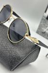 Prada Gold Çerçeve Siyah Cam Unisex Güneş Gözlüğü  G2014-VLL