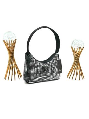 PRADA WİTH CRYSTALS MİNİ BAG BLACK-W