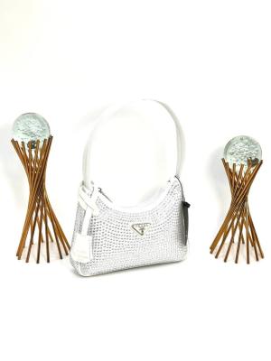PRADA WİTH CRYSTALS MİNİ BAG WHİTE