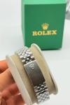 Rolex Siyah Kadran Gümüş Kadın Saat  S725-VLL